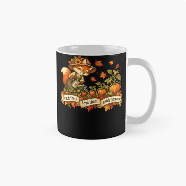 Item preview, Teach Them Love Them Watch Them Grow Fox Teacher Parent Gardener Autumn Season designed and sold by FolkGraphics.