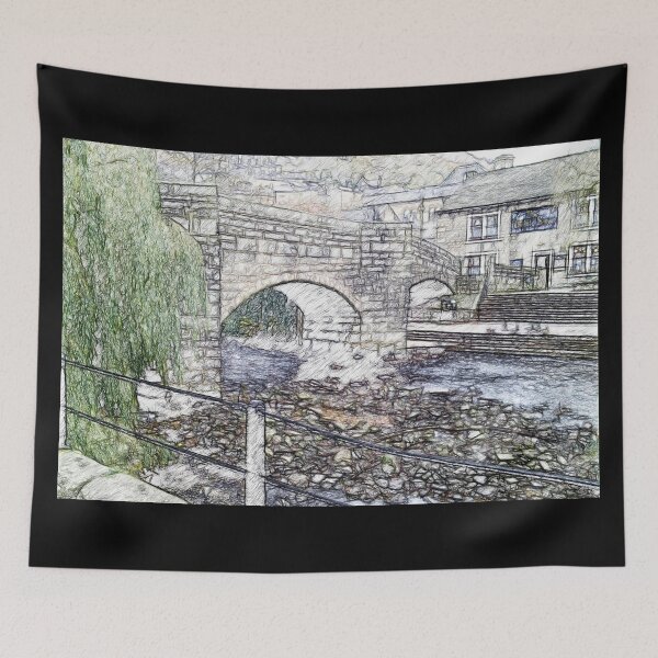 Item preview, Old Packhorse Bridge, Hebden Bridge Pencil Sketch designed and sold by ArtworkNorth.