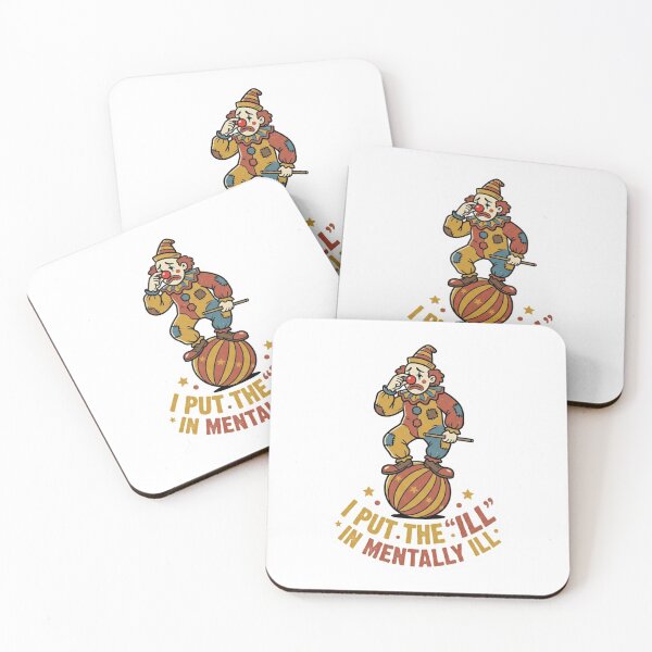 Item preview, I Put The Ill In Mentally Ill Vintage Circus Sad Clown Dark Humor Sarcasm designed and sold by raedattia.