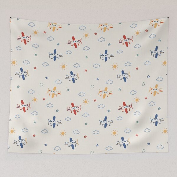 Item preview, Vintage Airplane Cloud Star Nursery Pattern designed and sold by Luv4tete.