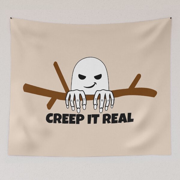 Item preview, Creep It Real Cute Spooky Ghost Halloween Pun designed and sold by ANJ Creative Designs.