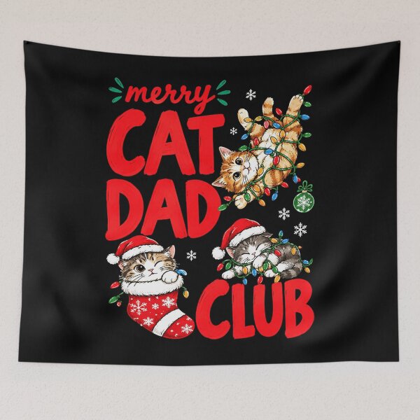 Item preview, Merry Cat Dad Club Christmas Lights Kittens designed and sold by malikrosendo23.