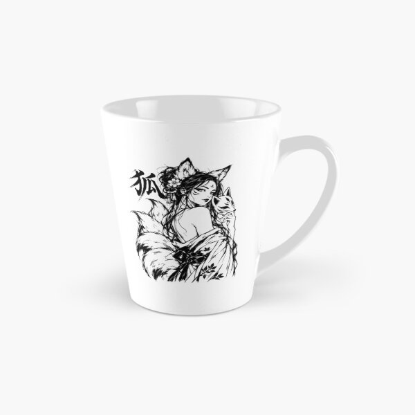 Item preview, Ink-Washed Japanese Kitsune Girl with Fox Mask designed and sold by bapupa.