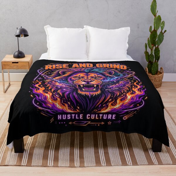 Item preview, Fiery Rise And Grind Lion Hustle designed and sold by zwnexura.