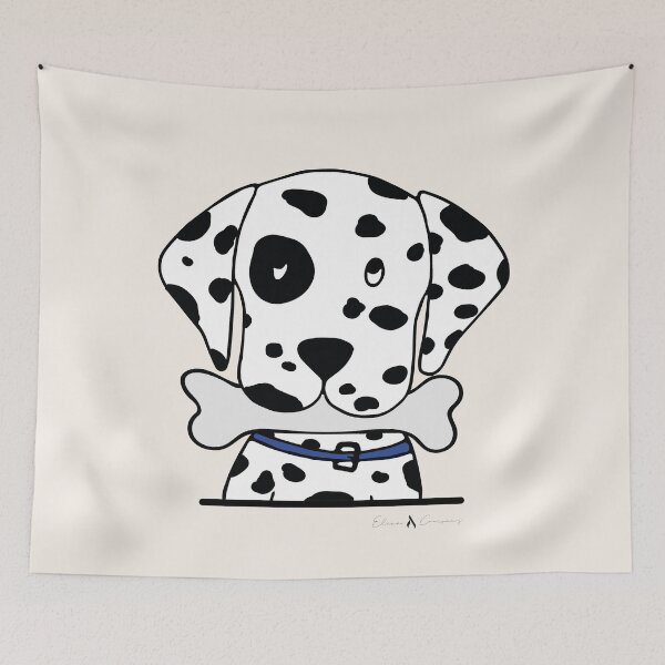 Item preview, Dalmatian dog cute illustration blue collar designed and sold by elena-studio-.