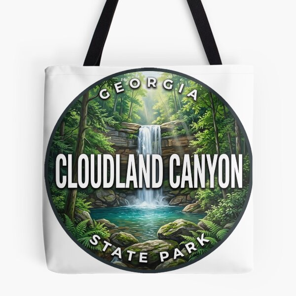 Item preview, Cloudland Canyon State Park Georgia Summer Falls Round Badge Sticker designed and sold by DetourDgn.