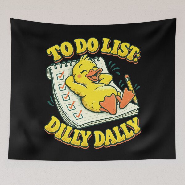 Item preview, To Do List: Dilly Dally Procrastination Relaxing Duck Humor designed and sold by FolkGraphics.