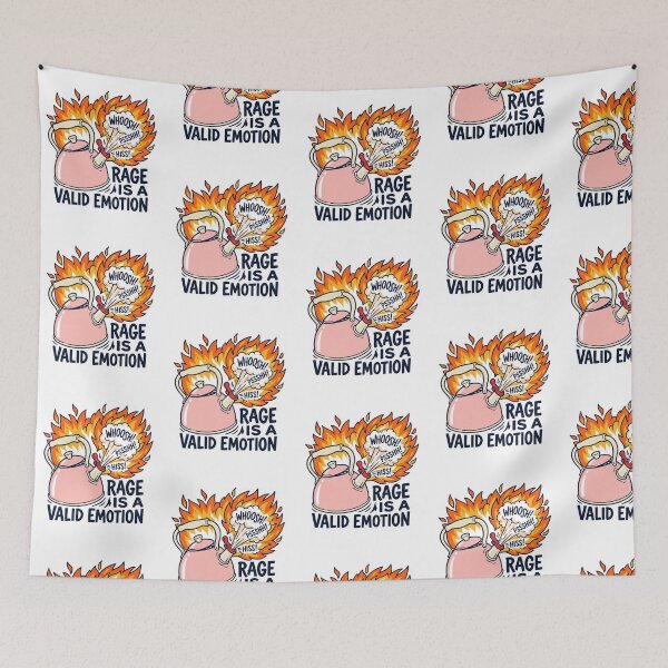 Item preview, Rage Is A Valid Emotion Tea Kettle Boiling Fire Mental Health Humor designed and sold by raedattia.