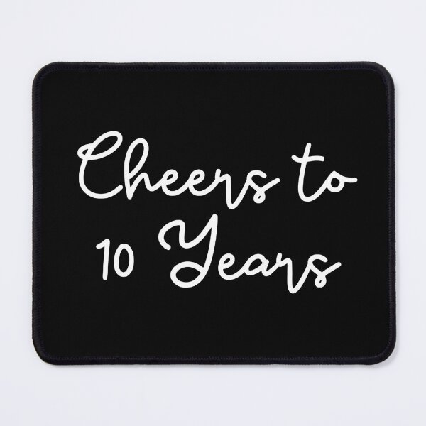 Item preview, Cheers to 10 Years - 10th Wedding Anniversary Gift for Couples Men Women designed and sold by Mozaic Clothes.