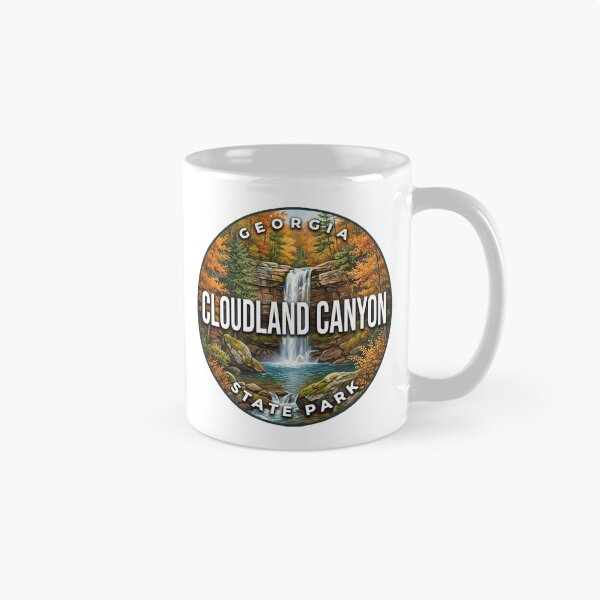 Item preview, Cloudland Canyon State Park Georgia Autumn Falls Round Badge Sticker designed and sold by DetourDgn.