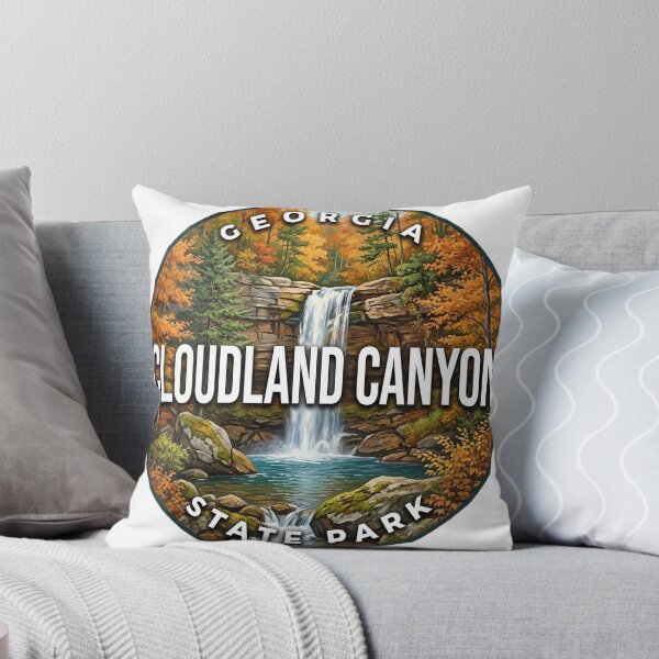 Item preview, Cloudland Canyon State Park Georgia Autumn Falls Round Badge Sticker designed and sold by DetourDgn.