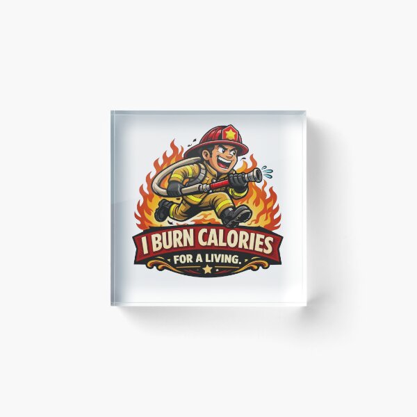 Item preview, Firefighter Calories Burner – Funny Workout Firefighter Sticker designed and sold by Timeless Junction.