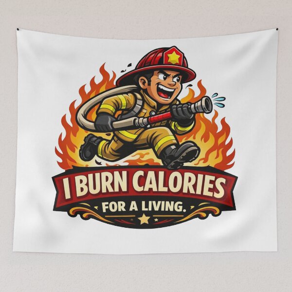 Item preview, Firefighter Calories Burner – Funny Workout Firefighter Sticker designed and sold by Timeless Junction.