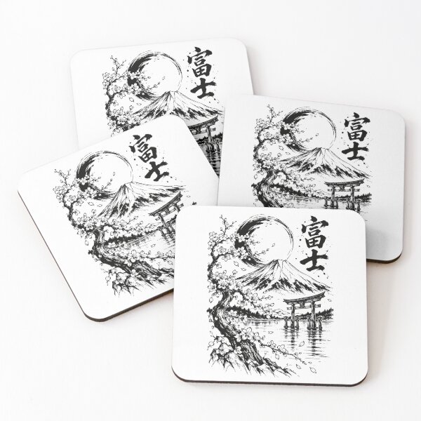 Item preview, Ink-Washed Mount Fuji Blossom Landscape designed and sold by bapupa.