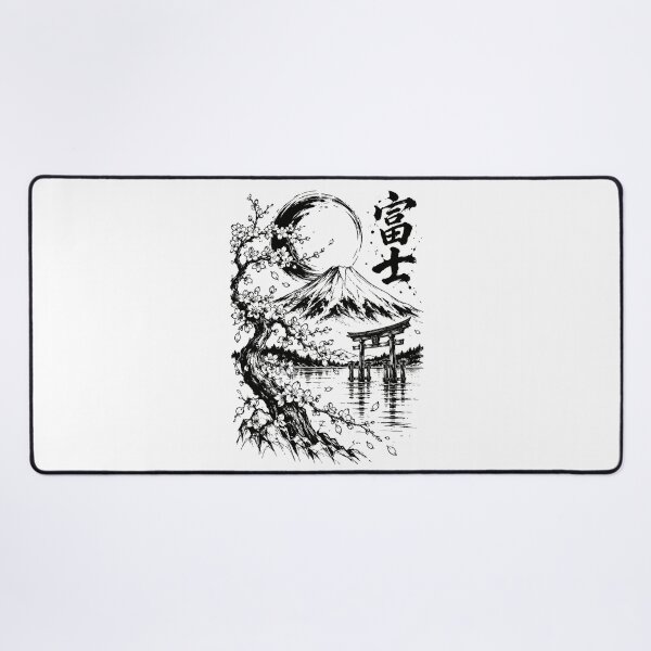 Item preview, Ink-Washed Mount Fuji Blossom Landscape designed and sold by bapupa.