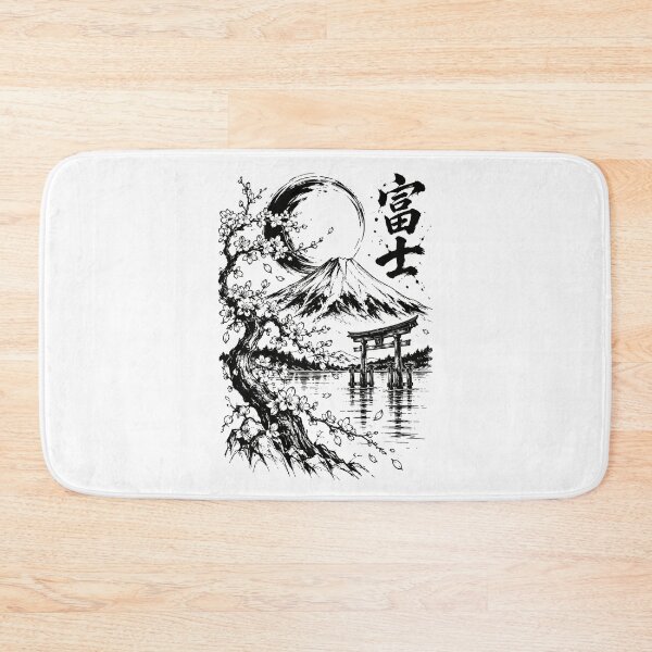 Item preview, Ink-Washed Mount Fuji Blossom Landscape designed and sold by bapupa.