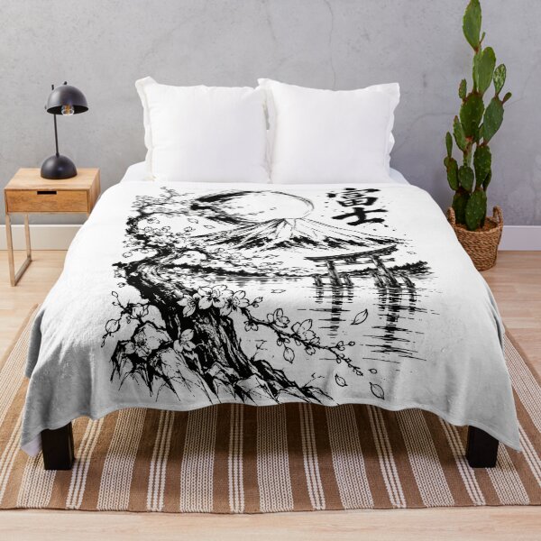 Item preview, Ink-Washed Mount Fuji Blossom Landscape designed and sold by bapupa.