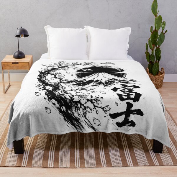 Item preview, Sumi-e Mount Fuji with Sakura and Calligraphy designed and sold by bapupa.