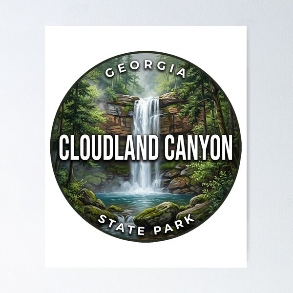 Item preview, Cloudland Canyon State Park Georgia Spring Mist Round Badge Sticker designed and sold by DetourDgn.