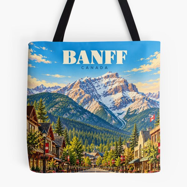 Item preview, Banff Vintage Canadian Mountain Town Art designed and sold by MichaeIRellov.