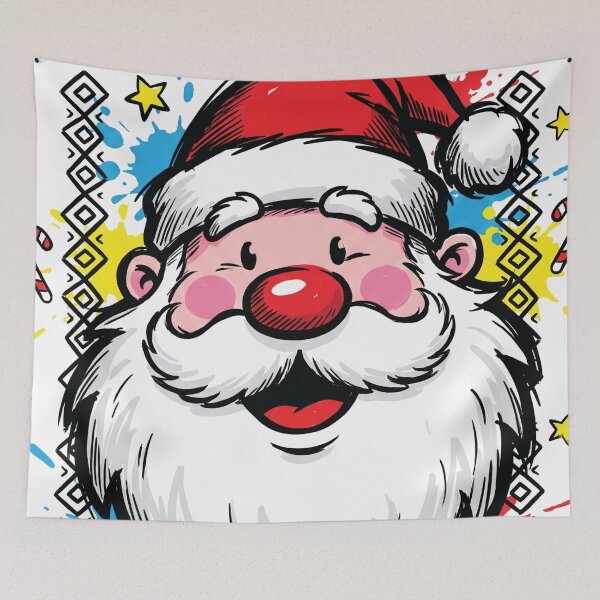Item preview, Retro Giant Santa Face Ugly Sweater Style Art designed and sold by Merch by Das Design Studio.