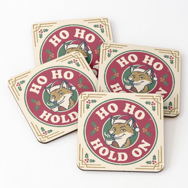 Item preview, Ho Ho Hold On Retro Christmas Fox Coffee Badge Funny Holiday designed and sold by Witt Art.