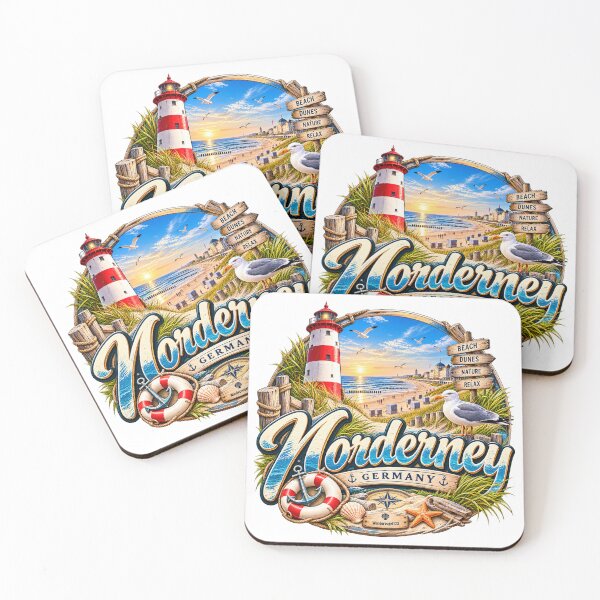 Item preview, Norderney North Sea – Lighthouse, beach & maritime retro design designed and sold by Wandervogel123.