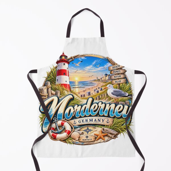 Item preview, Norderney North Sea – Lighthouse, beach & maritime retro design designed and sold by Wandervogel123.