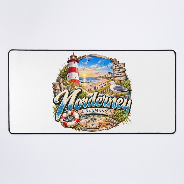 Item preview, Norderney North Sea – Lighthouse, beach & maritime retro design designed and sold by Wandervogel123.