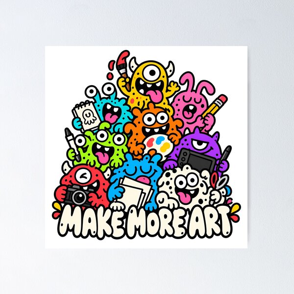 Item preview, Make More Art Colorful Creative Monster Crew designed and sold by Thai Vibe Studio.
