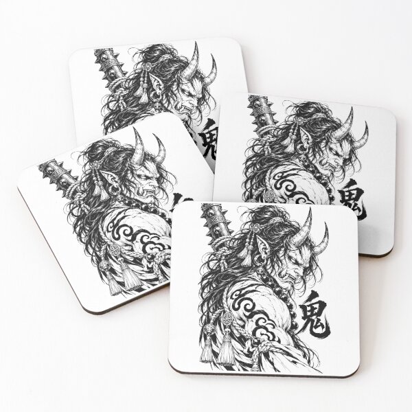 Item preview, Fierce Oni Demon Warrior with Kanji designed and sold by bapupa.