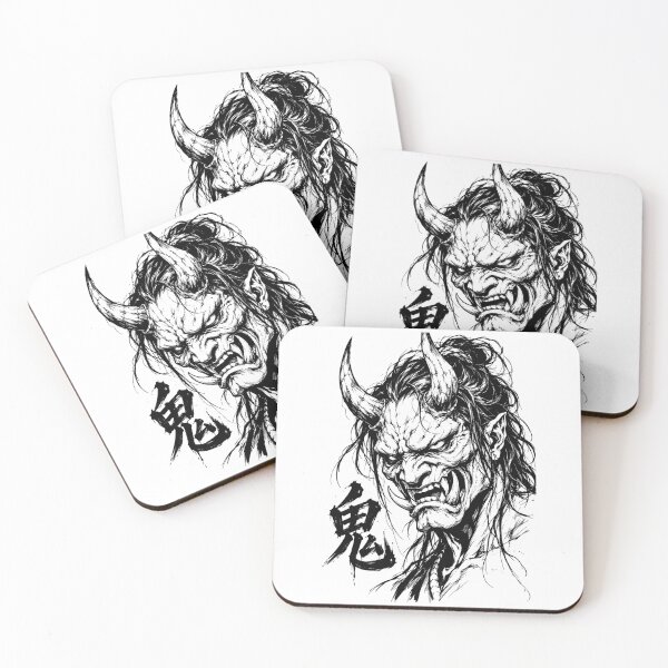 Item preview, Menacing Oni Demon Ink Portrait designed and sold by bapupa.