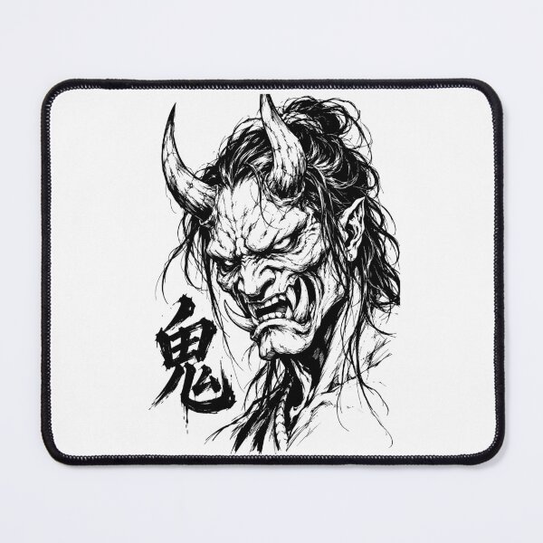 Item preview, Menacing Oni Demon Ink Portrait designed and sold by bapupa.