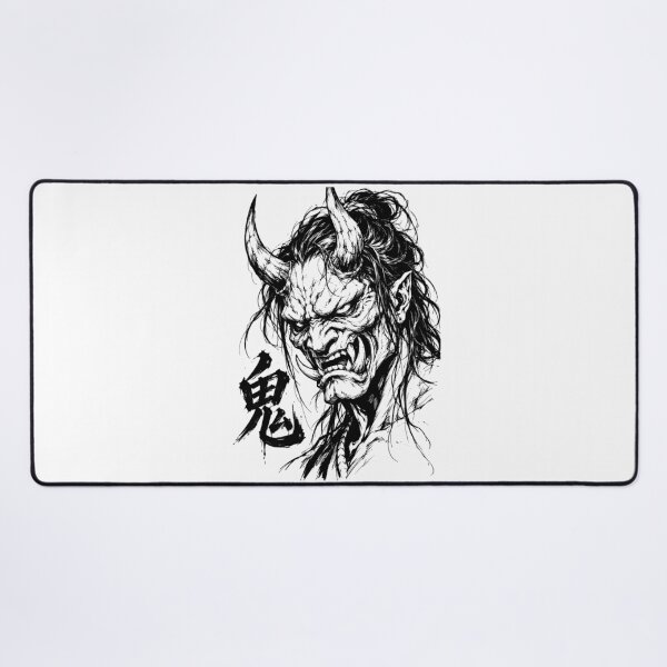 Item preview, Menacing Oni Demon Ink Portrait designed and sold by bapupa.