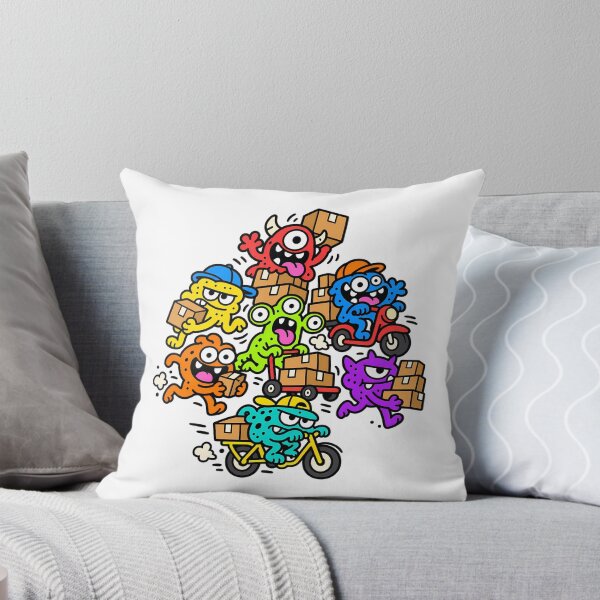 Item preview, Funny Monster Delivery Crew Colorful Doodle Art designed and sold by Thai Vibe Studio.