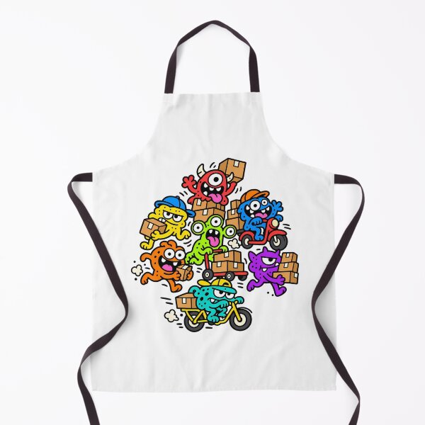 Item preview, Funny Monster Delivery Crew Colorful Doodle Art designed and sold by Thai Vibe Studio.