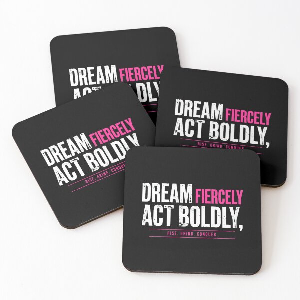 Item preview, Dream Fiercely Act Boldly – Rise Grind Conquer Motivational Typography Design designed and sold by Vibe-Vary.