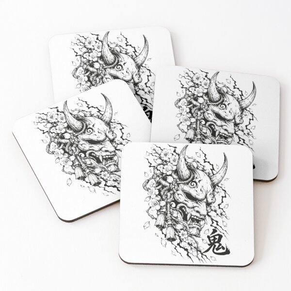 Item preview, Monochrome Oni Mask and Sakura Ink designed and sold by bapupa.