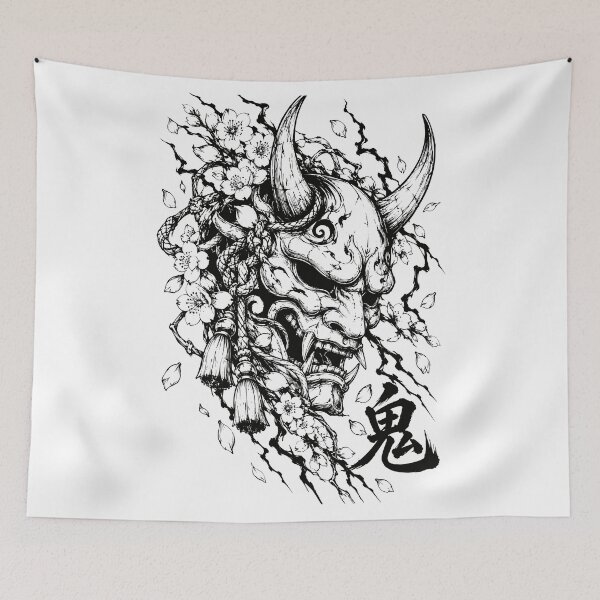 Item preview, Monochrome Oni Mask and Sakura Ink designed and sold by bapupa.