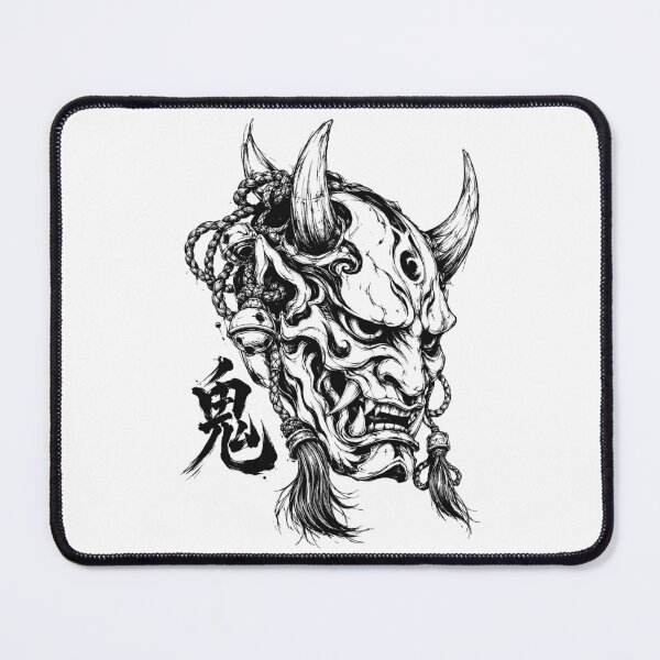 Item preview, Monochrome Oni Mask with Braided Tassels designed and sold by bapupa.