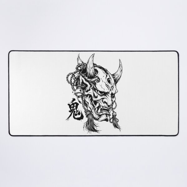 Item preview, Monochrome Oni Mask with Braided Tassels designed and sold by bapupa.