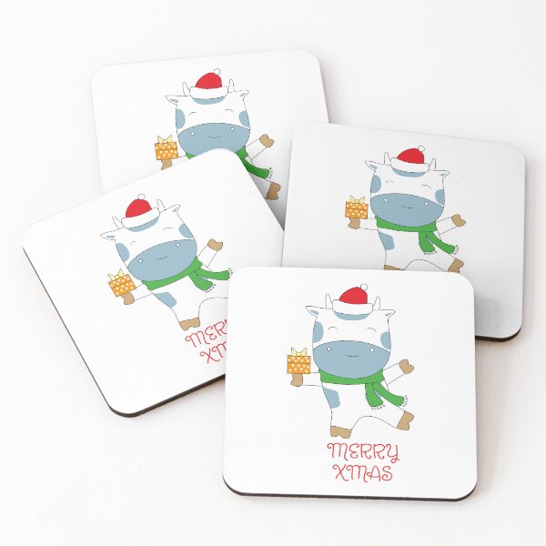 Item preview, Merry Xmas Happy Cow designed and sold by ToluaPrints.