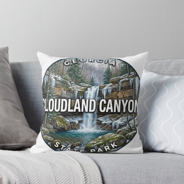 Item preview, Cloudland Canyon State Park Georgia Winter Falls Round Badge Sticker designed and sold by DetourDgn.
