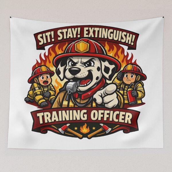 Item preview, Dalmatian Training Officer – Funny Fire Dog Instructor Sticker designed and sold by Timeless Junction.