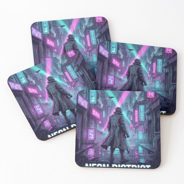 Item preview, Neon District Cyberpunk Alley Poster designed and sold by SnazzifyDigital.