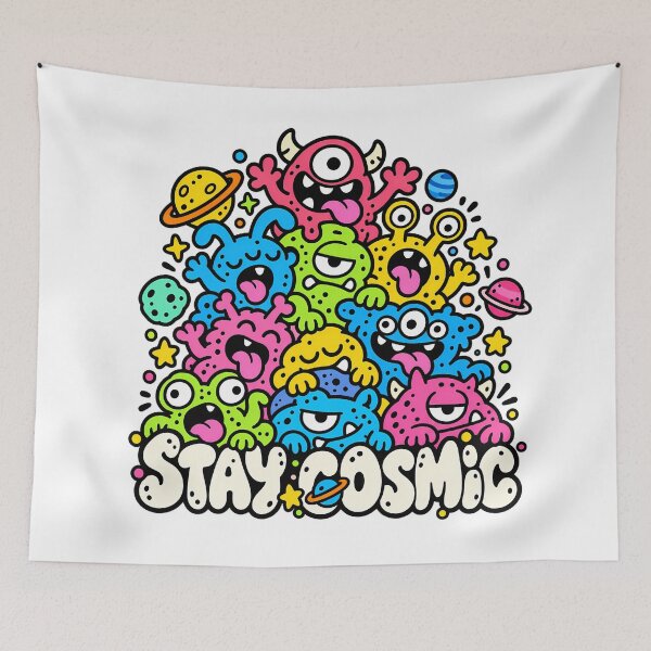 Item preview, Stay Cosmic Cute Space Blob Monster Crew designed and sold by Thai Vibe Studio.