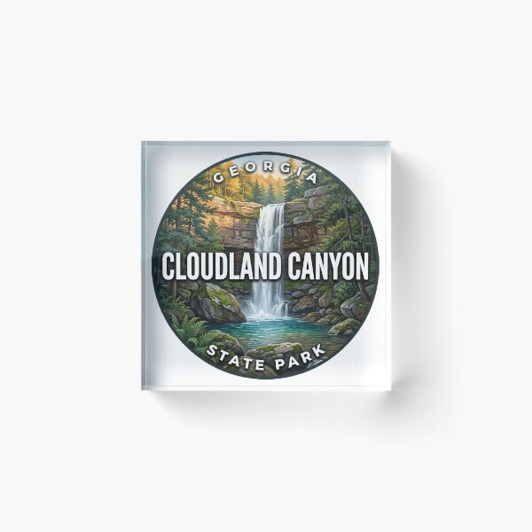 Item preview, Cloudland Canyon State Park Georgia Golden Hour Round Badge Sticker designed and sold by DetourDgn.