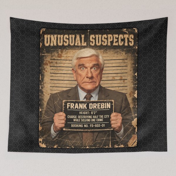 Artikelvorschau, Ungewöhnliche Verdächtige „Frank Drebin“ entworfen und verkauft von TeeCodes.