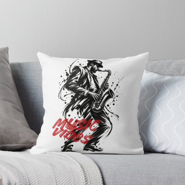 Item preview, Jazz Saxophonist in Black and White Ink Style backgroundless designed and sold by InterStore78.