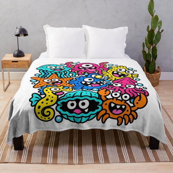 Aperçu de l'œuvre Colorful Undersea Weird Creature Monster Collection créée et vendue par Thai Vibe Studio.